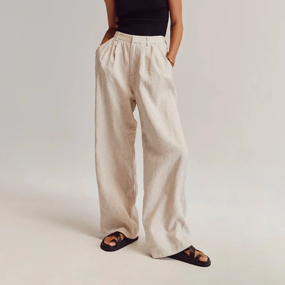 NWT DISSH Norah Linen Pant in Natural